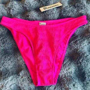 No Boundaries Neon Pink Textured Bikini Bottom – Size L (12-14) – NWT